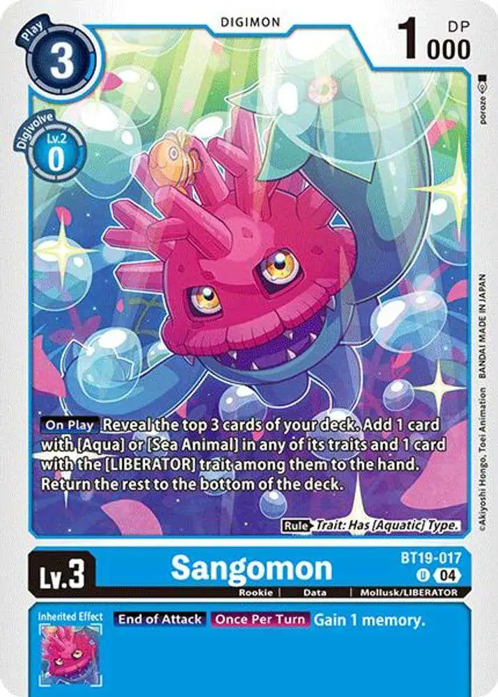 Digimon Trading Card Game Release Special Booster 2.0 Uncommon Sangomon BT19-017