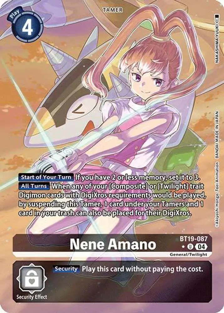 Digimon Trading Card Game Release Special Booster 2.0 Uncommon Nene Amano BT19-087 [Alternate Art]