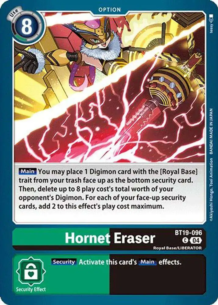 Digimon Trading Card Game Release Special Booster 2.0 Common Hornet Eraser BT19-096
