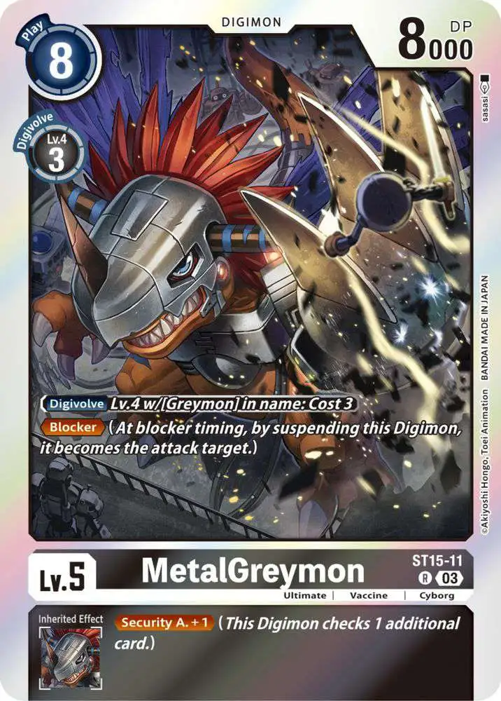 Digimon Trading Card Game Starter Deck 15: Dragon of Courage Rare MetalGreymon ST15-11