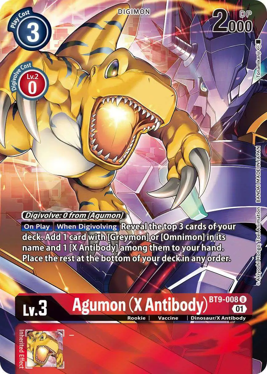 Digimon X-Record Single Card Uncommon Agumon X Antibody BT9
