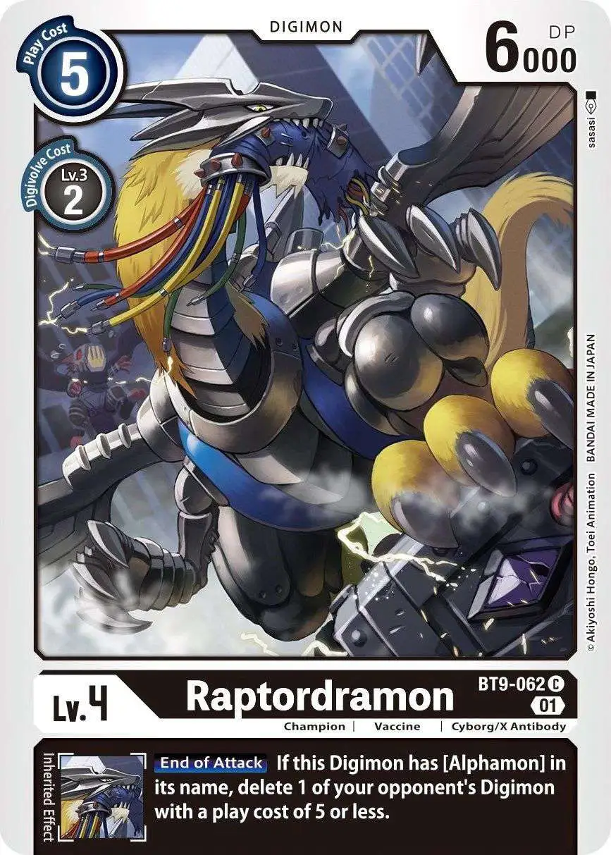Digimon X-Record Common Raptordramon BT9-062