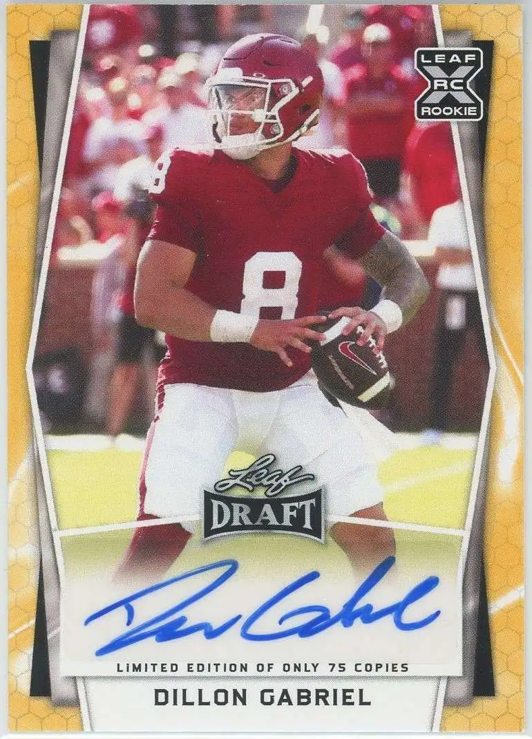 NFL Leaf 2022 Draft Football Yellow /75 Dillon Gabriel BA-DG1 [Rookie Auto]