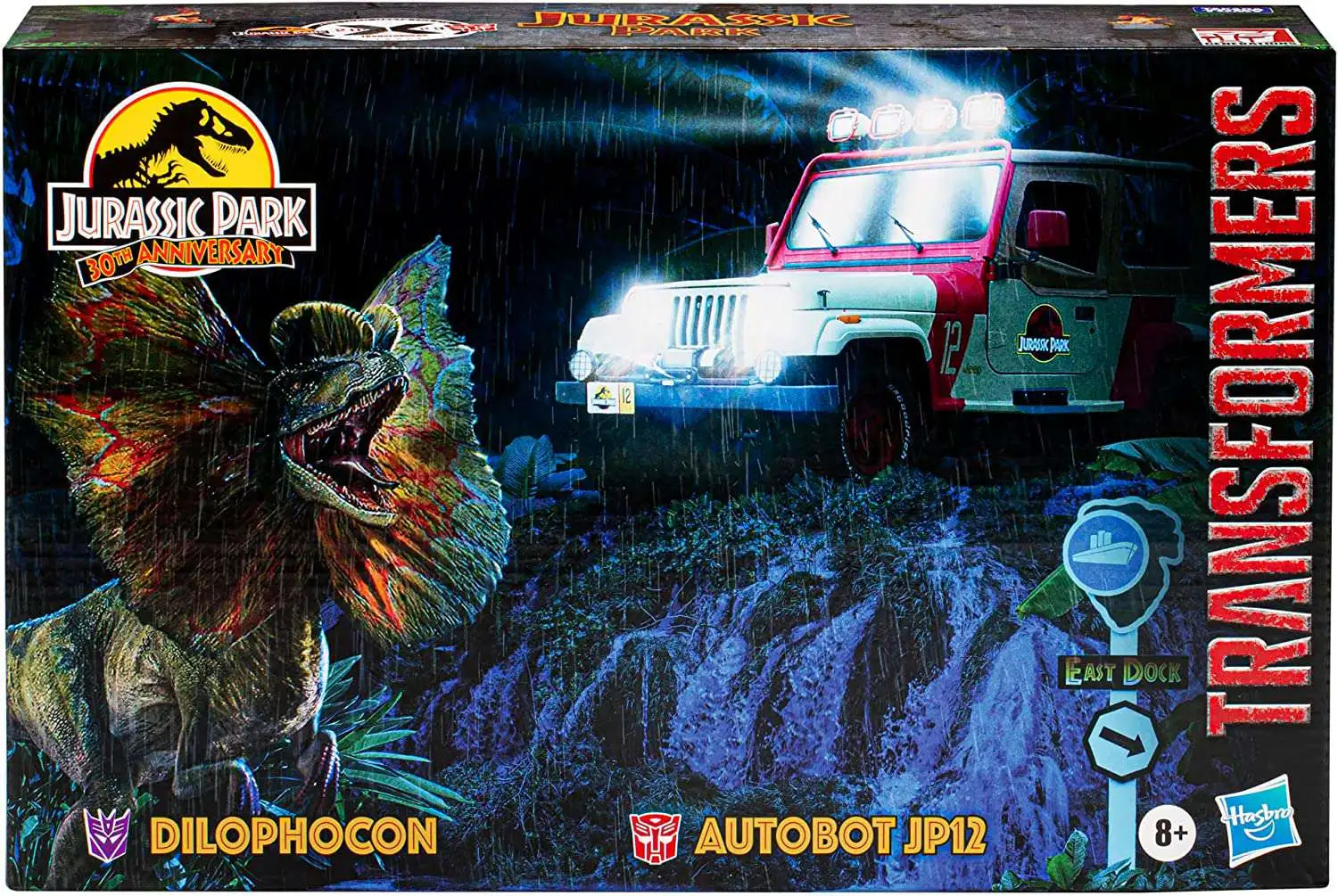 Jurassic Park 40th Anniversary Dilophocon & Autobot JP12 Exclusive Action Figure (Pre-Order ships January)