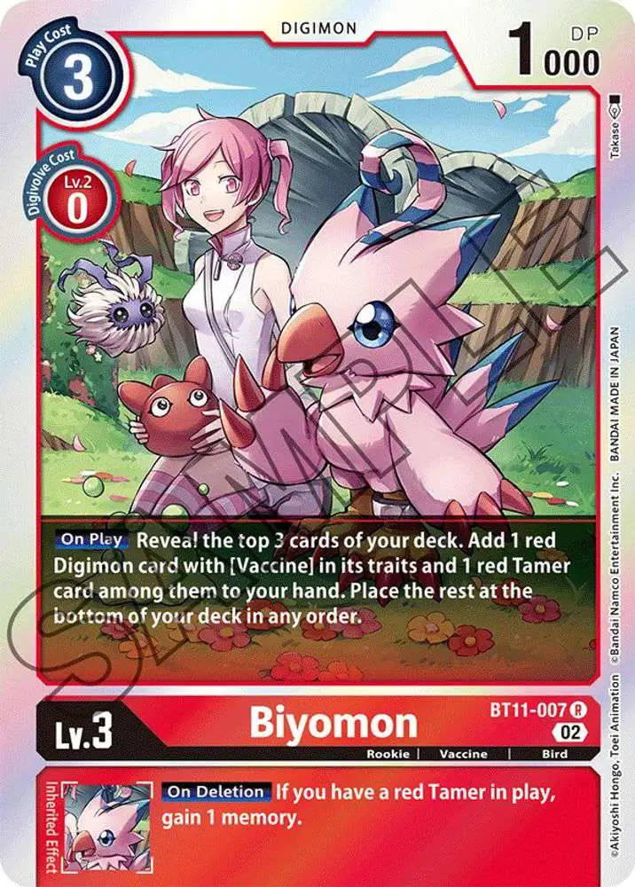 Digimon Trading Card Game Dimensional Phase Rare Biyomon BT11-007