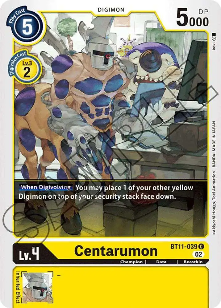 Digimon Trading Card Game Dimensional Phase Common Centarumon BT11-039