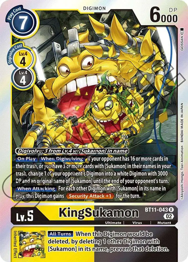 Digimon Trading Card Game Dimensional Phase Rare KingSukamon BT11-043