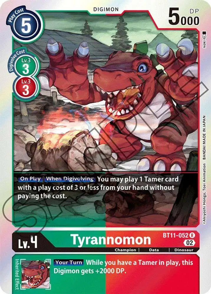 Digimon Trading Card Game Dimensional Phase Rare Tyrannomon BT11-052