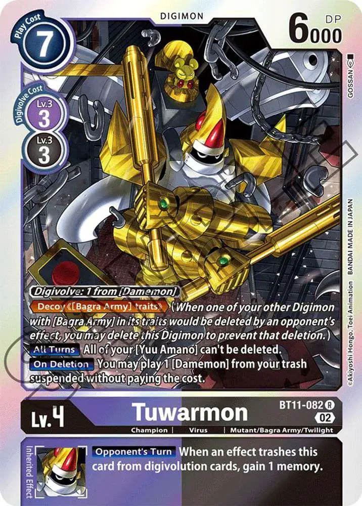 Digimon Trading Card Game Dimensional Phase Rare Tuwarmon BT11-082