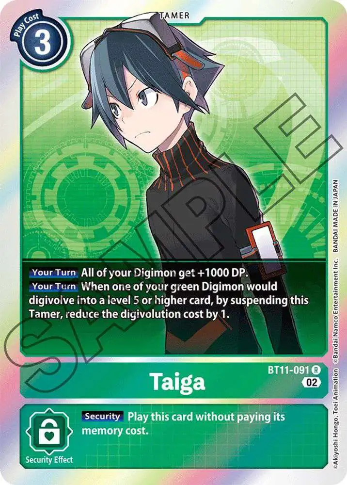 Digimon Trading Card Game Dimensional Phase Rare Taiga BT11-091