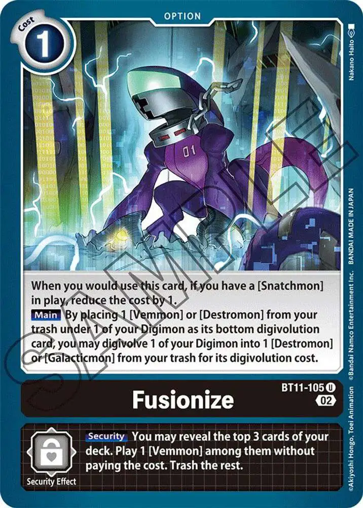 Digimon Trading Card Game Dimensional Phase Uncommon Fusionize BT11-105