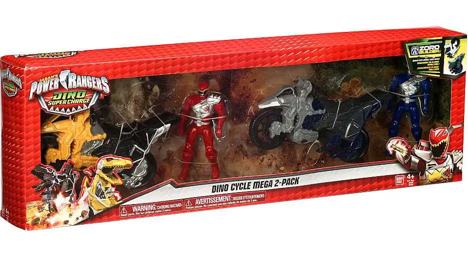 Power Rangers Dino Super Charge Red & Blue Rangers Dino Cycle Mega 2-Pack