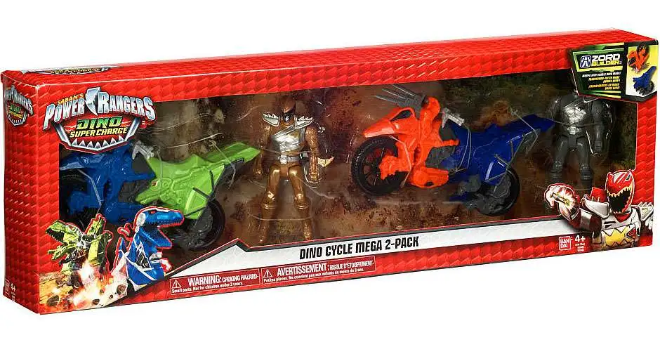 Power Rangers Dino Super Charge Gold & Graphite Rangers Dino Cycle Mega 2-Pack