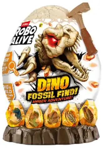 Robo Alive Fossil Find! Amber Adventure RANDOM Dinosaur Mystery Pack [Over 20 Surprises!]