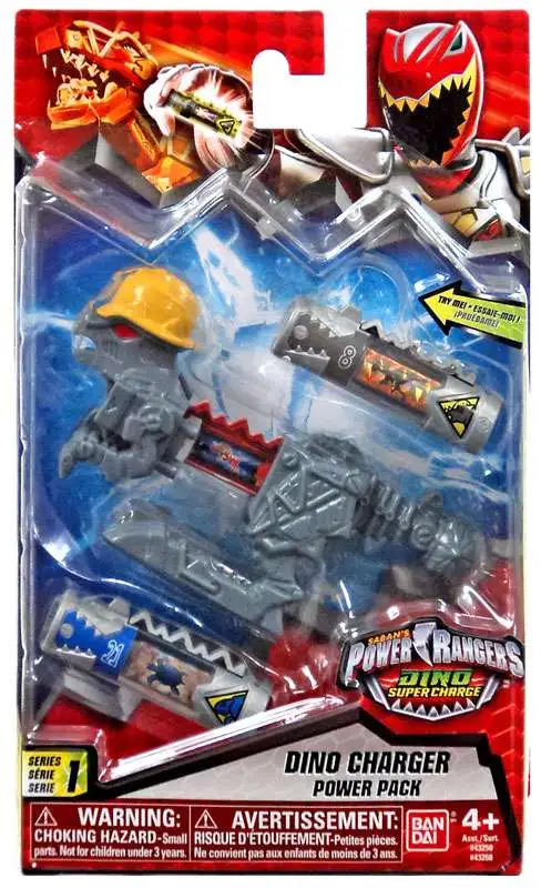 Power Rangers Dino Super Charge Gray Dino Charger Power Pack #43268 [with Hardhat]