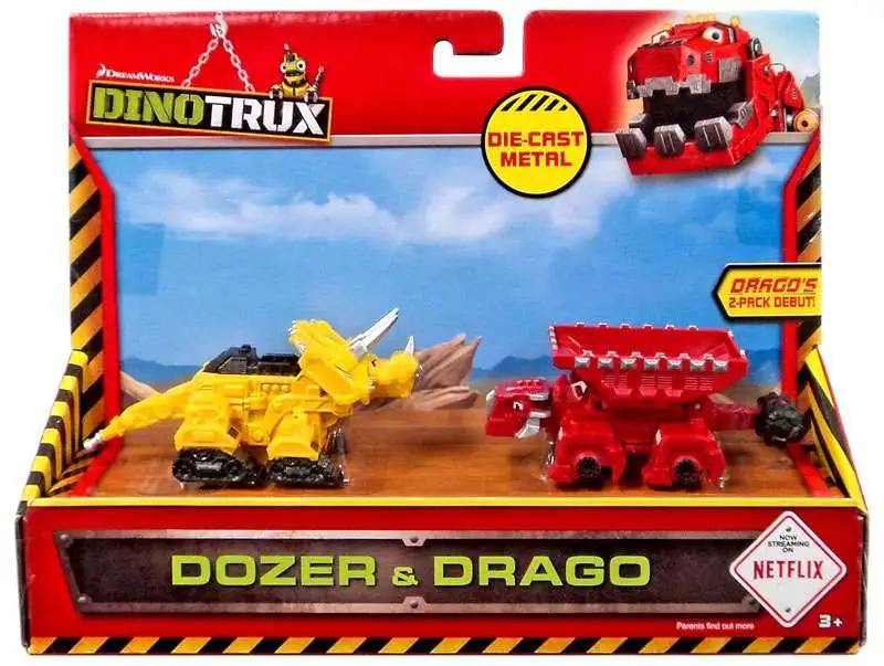 schild Vlieger oppakken Dinotrux Dozer Drago Diecast Figure 2-Pack Mattel Toys - ToyWiz