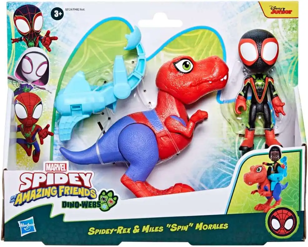 Marvel Spidey & His Amazing Friends Dino-Webs Spidey-Rex & Miles "Spin" Morales Action Figure 2-Pack