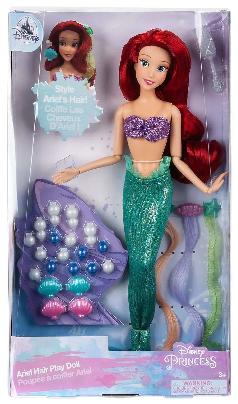 Disney Princess Mermaid Ariel Girls Baseball Cap with Hair Wig Hair extension 