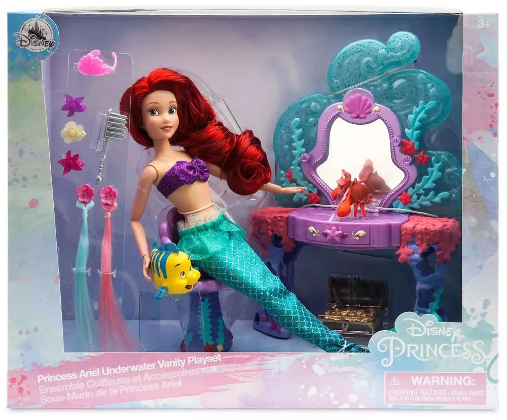 Disney The Little Mermaid Ariel's Adventures Story Set with 4 Small Dolls  and Accessories