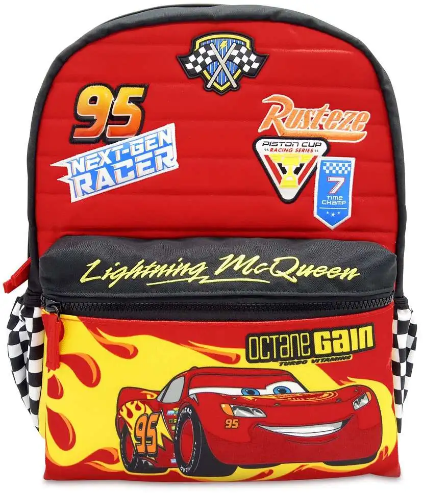 Disney Pixar Lightning McQueen Rust-eze Backpack Red Kids Race Car New  Excellent