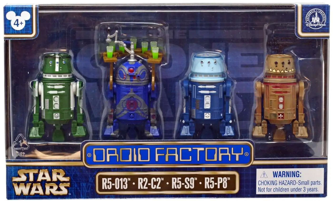 Disney Parks Star Wars Droid Factory Set of Four R2-C2 R5-013 R5-S9 R5-P8 