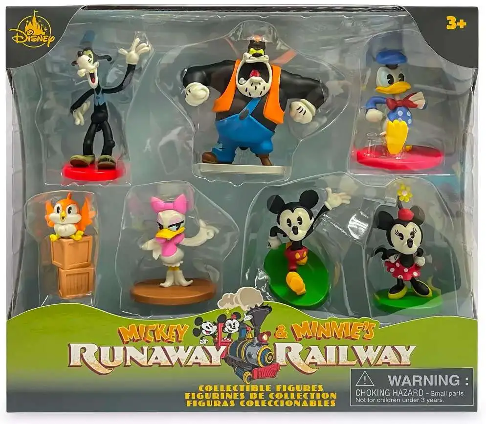 Disney Mickey & Minnies Runaway Railway Mickey, Minnie, Donald, Daisy, Goofy, Pete & Chuuby Exclusive 7-Piece PVC Figure Play Set