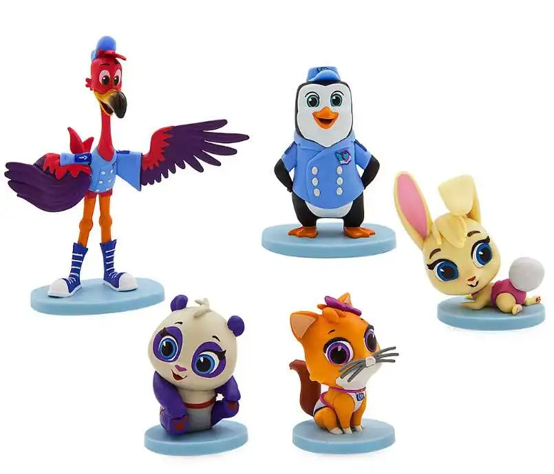 Disney Junior TOTS Tiny Ones Transport Service Friends 5-Figure Set Pip,  Freddy, Mia, KC Captain Beakman Just Play - ToyWiz