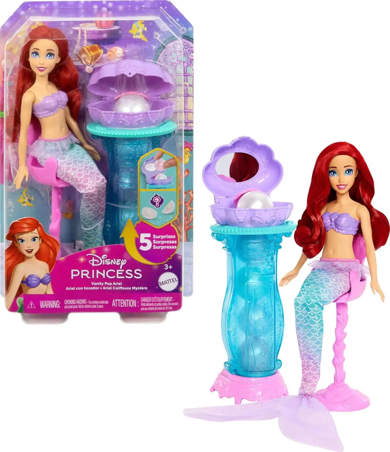 Barbie Disney Princess Vanity Pop Ariel with Vanity Doll & Playset