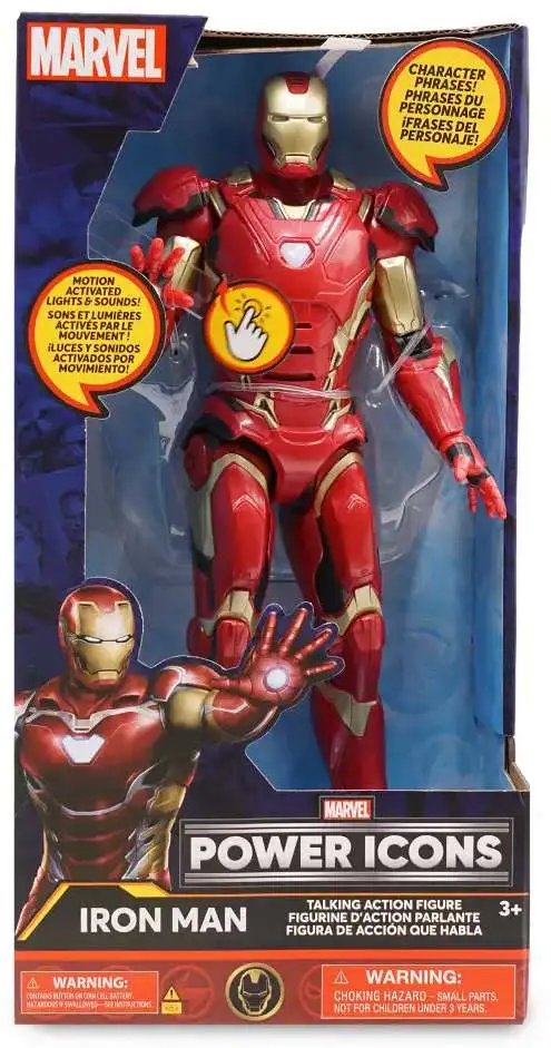 Disney Marvel Power Icons Iron Man Exclusive 9.5 Action Figure