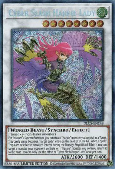 YuGiOh Trading Card Game Dragons of Legend The Complete Series Single Card  Secret Rare Cyber Slash Harpie Lady DLCS-EN148 - ToyWiz