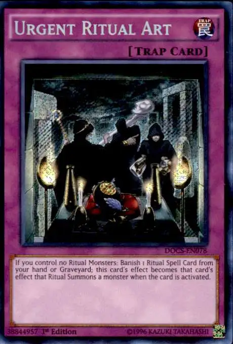 YuGiOh Dimension of Chaos Secret Rare Urgent Ritual Art DOCS-EN078