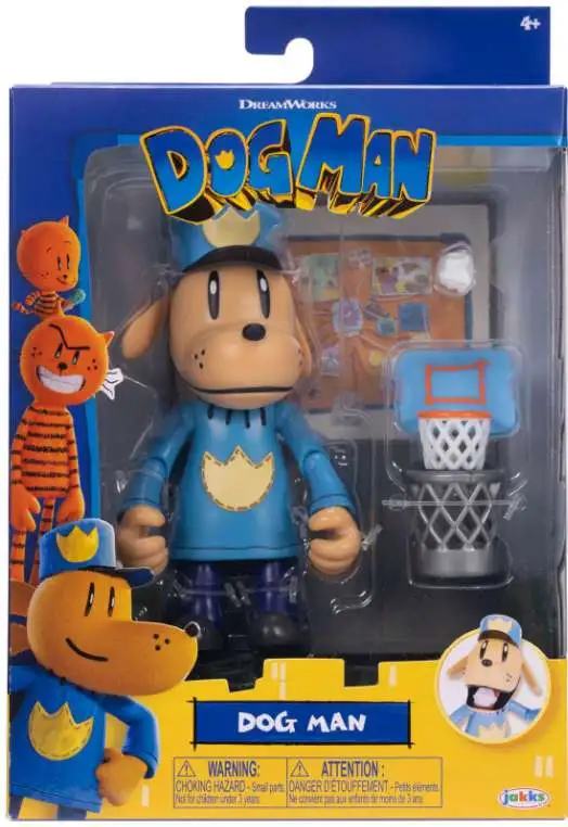 Dog Man Dog Man 5 Action Figure Pin Board, Backboard Garbage Can Jakks ...