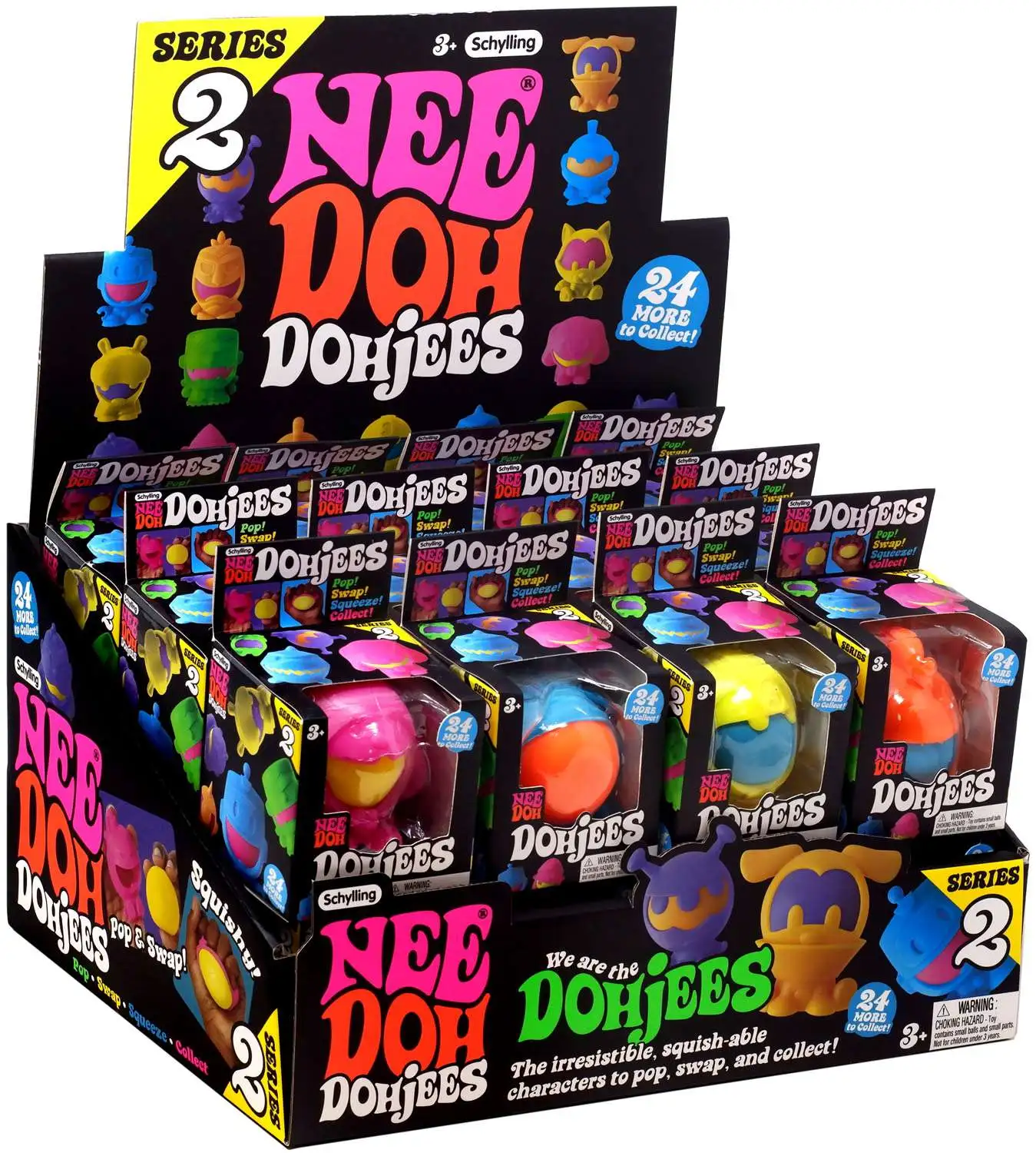 NeeDoh Dohjees Series 2 2-Inch Mystery Box [24 Packs]