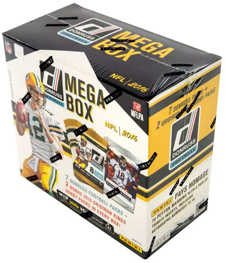 NFL Panini 2016 Donruss Football Trading Card MEGA Box [7 Donruss Packs + 2 2015 Gridiron Kings Hobby Packs]