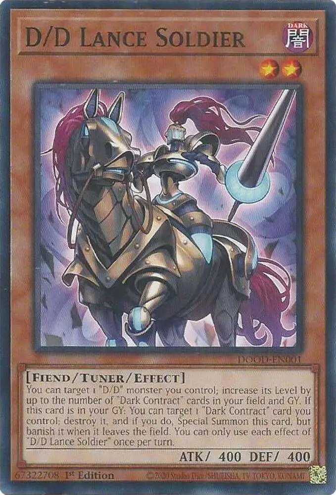 YuGiOh Trading Card Game Doom of Dimensions Common D/D Lance Soldier DOOD-EN001