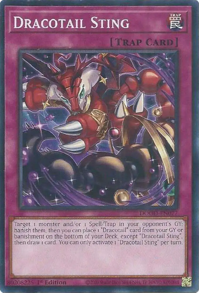 YuGiOh Trading Card Game Doom of Dimensions Common Dracotail Sting DOOD-EN077