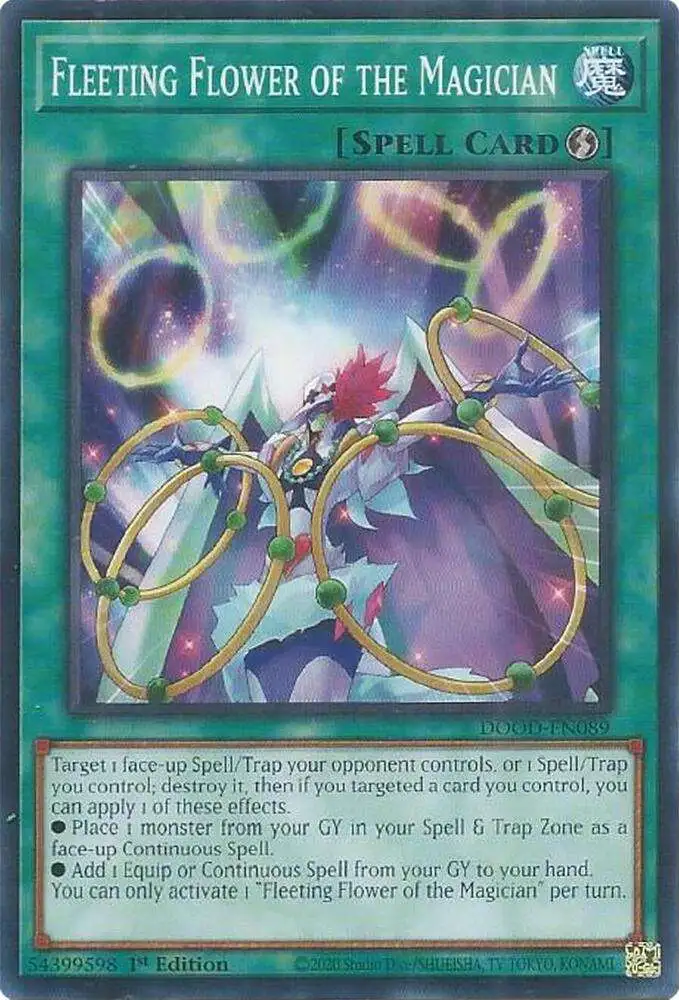 YuGiOh Trading Card Game Doom of Dimensions Single Card Common Fleeting  Flower of the Magician DOOD-EN089 - ToyWiz