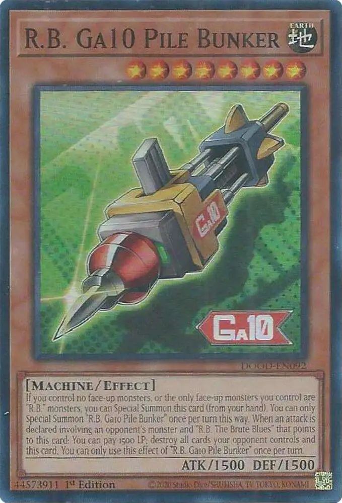 YuGiOh Trading Card Game Doom of Dimensions Single Card Super Rare R.B. Ga10 Pile Bunker DOOD-EN092 - ToyWiz YuGiOh Trading Card Game Doom of Dimensions Single Card Super Rare R.B. Ga10 Pile Bunker DOOD-EN092 - ToyWiz