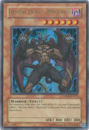 YuGiOh GX Trading Card Game Duelist Series Aster Phoenix Ultra Rare Destiny Hero - Malicious DP05-EN011