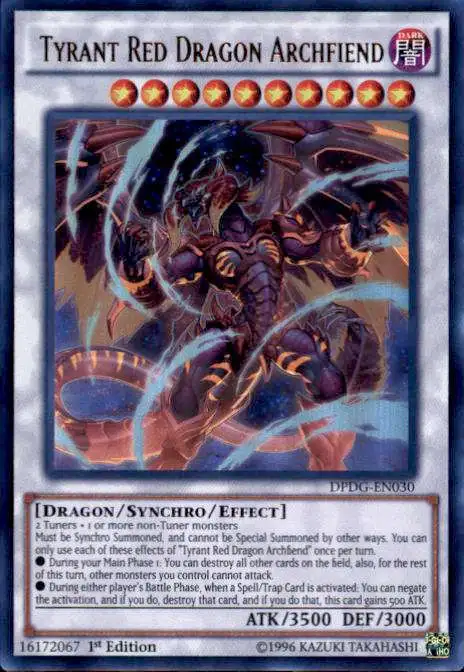 YuGiOh Trading Card Game Duelist Pack Dimensional Guardians Ultra Rare Tyrant Red Dragon Archfiend DPDG-EN030