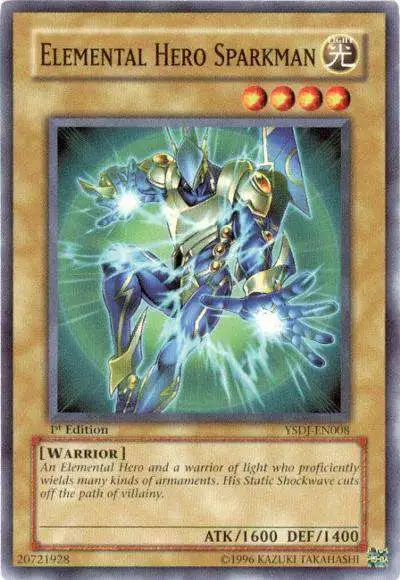YuGiOh Dark Revelation 3 Common Elemental Hero Sparkman DR3-EN184