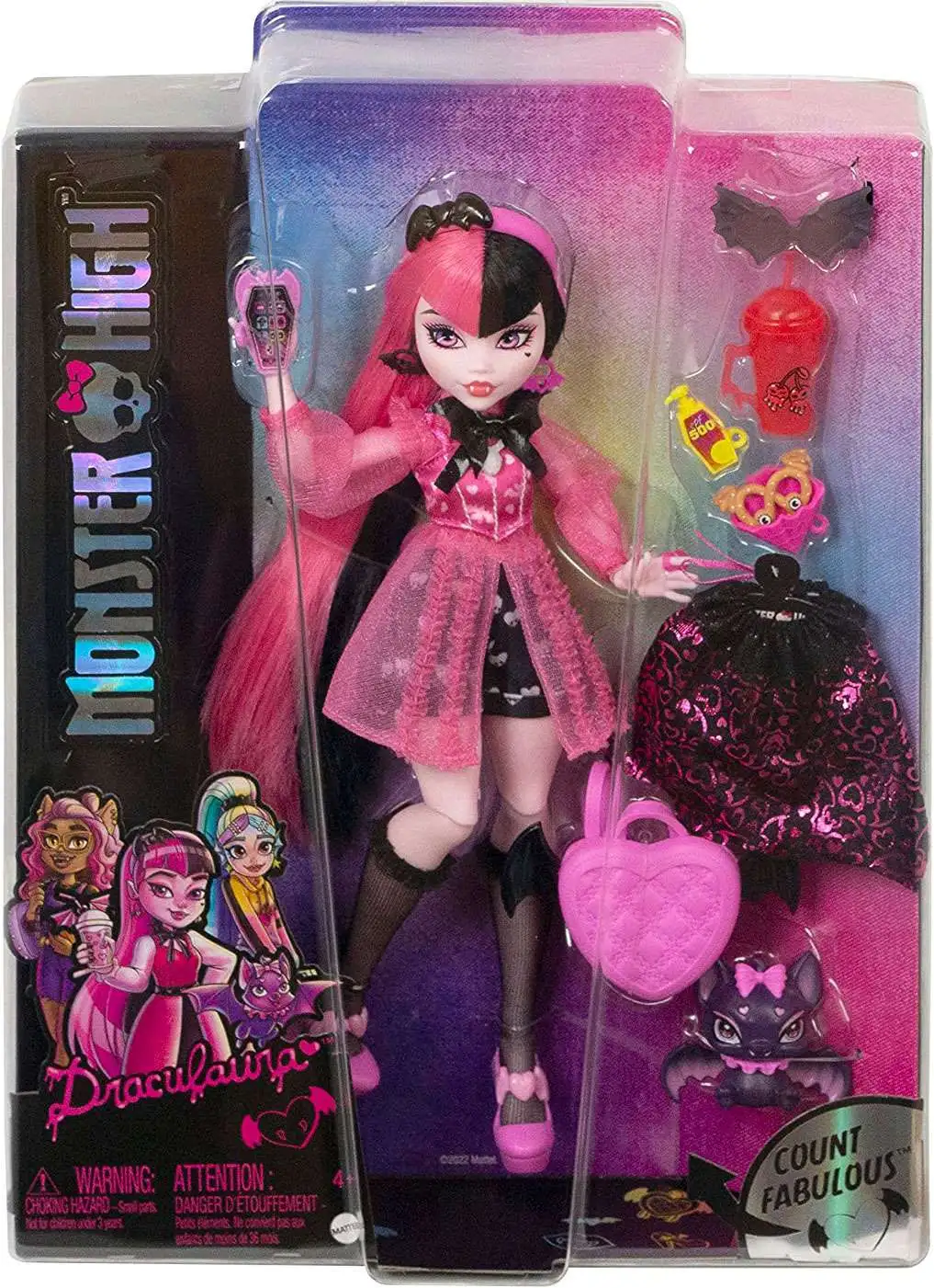 Monster High Draculaura Doll with Count Fabulous Mattel Toys - ToyWiz