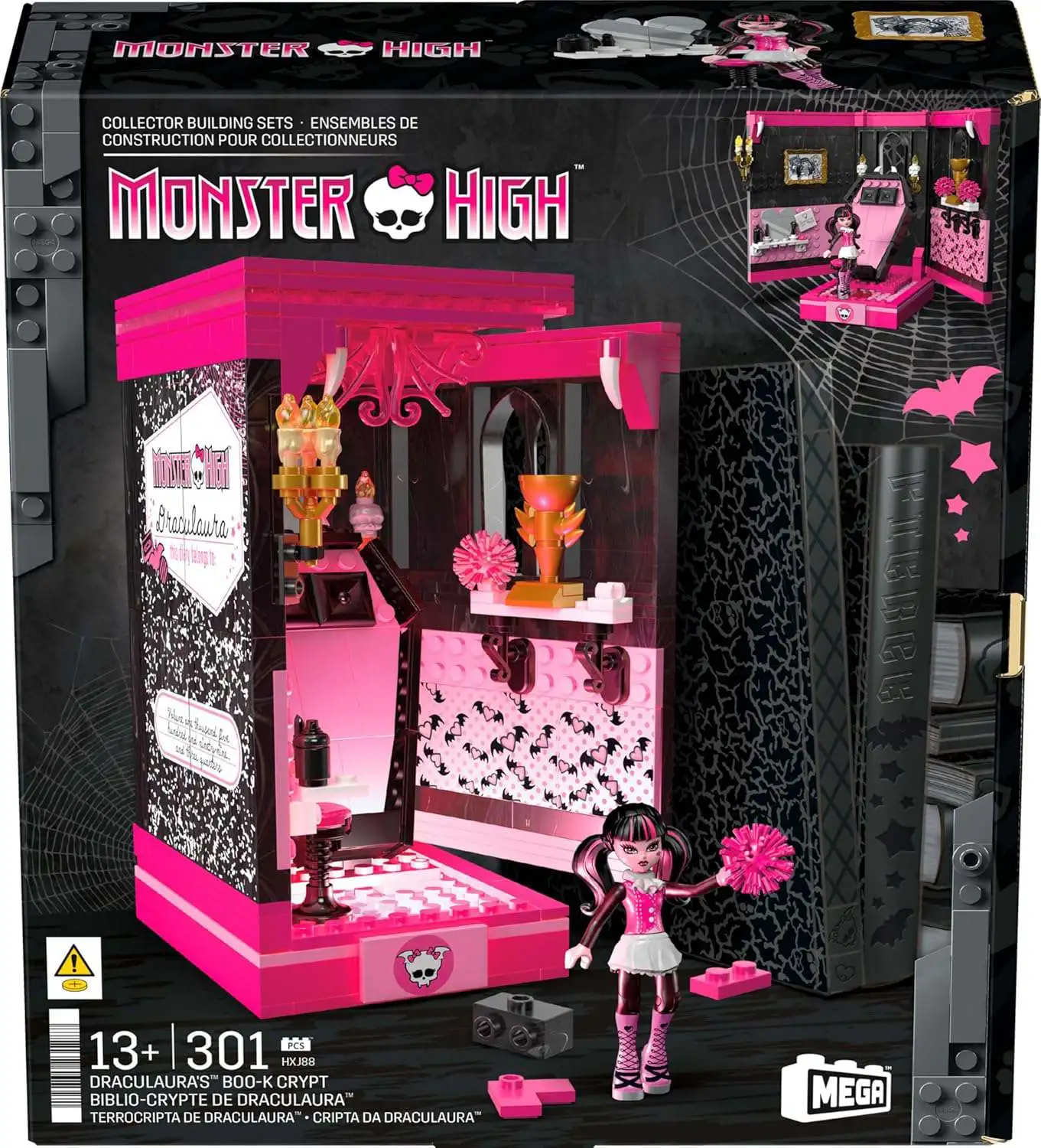 Mega Bloks Monster High Draculauras Boo k Crypt Building Set 301 Pieces ToyWiz