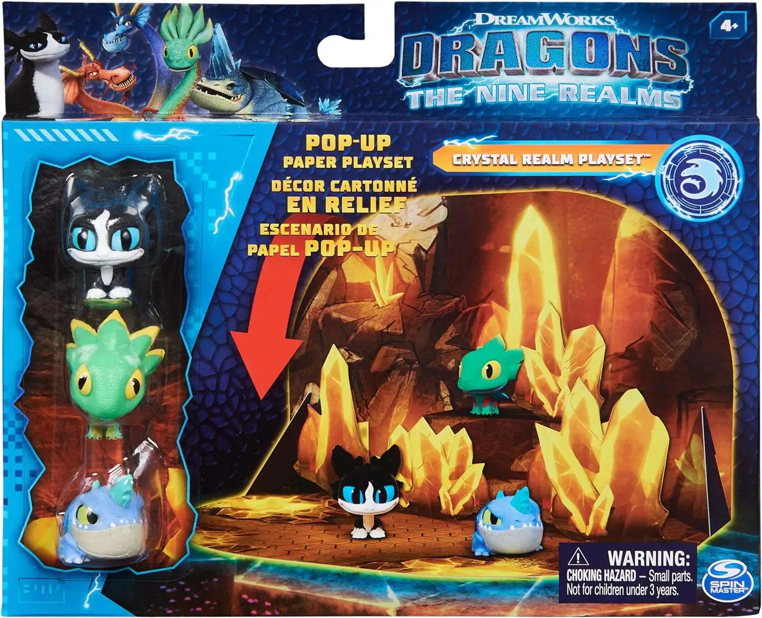 Dragons The Nine Realms Crystal Realms Pop-Up Paper Playset [with Thunder, Feathers & Plowhorn ]