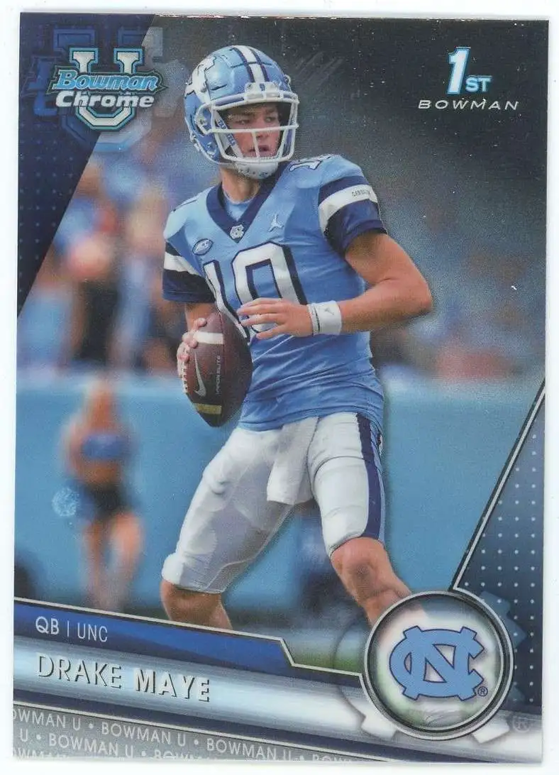 NFL North Carolina Tar Heels 2023 Bowman Chrome U Drake Maye #200 [1st Bowman]