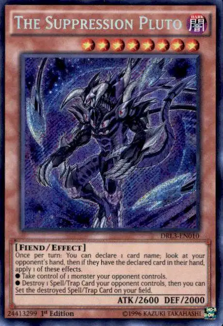 YuGiOh Trading Card Game Dragons of Legend: Unleashed Secret Rare The Suppression Pluto DRL3-EN010