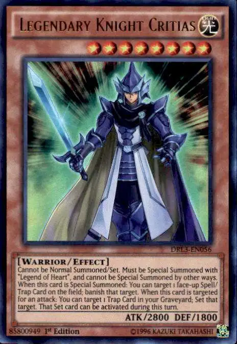 YuGiOh Trading Card Game Dragons of Legend: Unleashed Ultra Rare Legendary Knight Critias DRL3-EN056