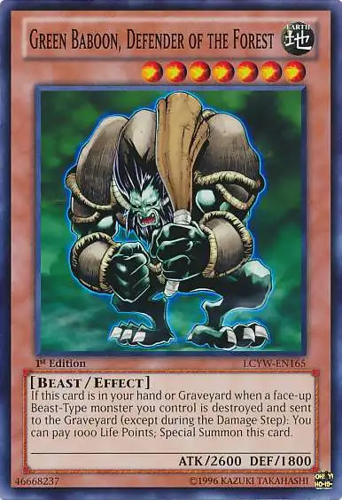 YuGiOh Duel Terminal 3 Normal Parallel Rare Green Baboon, Defender of the Forest DT03-EN057