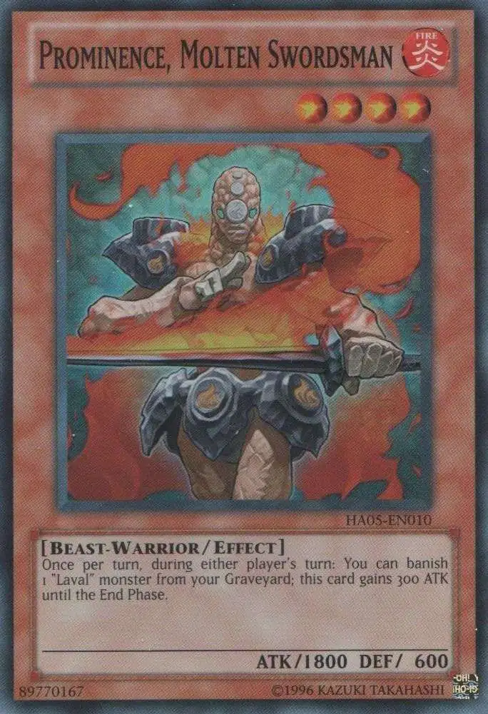 YuGiOh Duel Terminal 5 Normal Parallel Rare Prominence, Molten Swordsman DT05-EN025