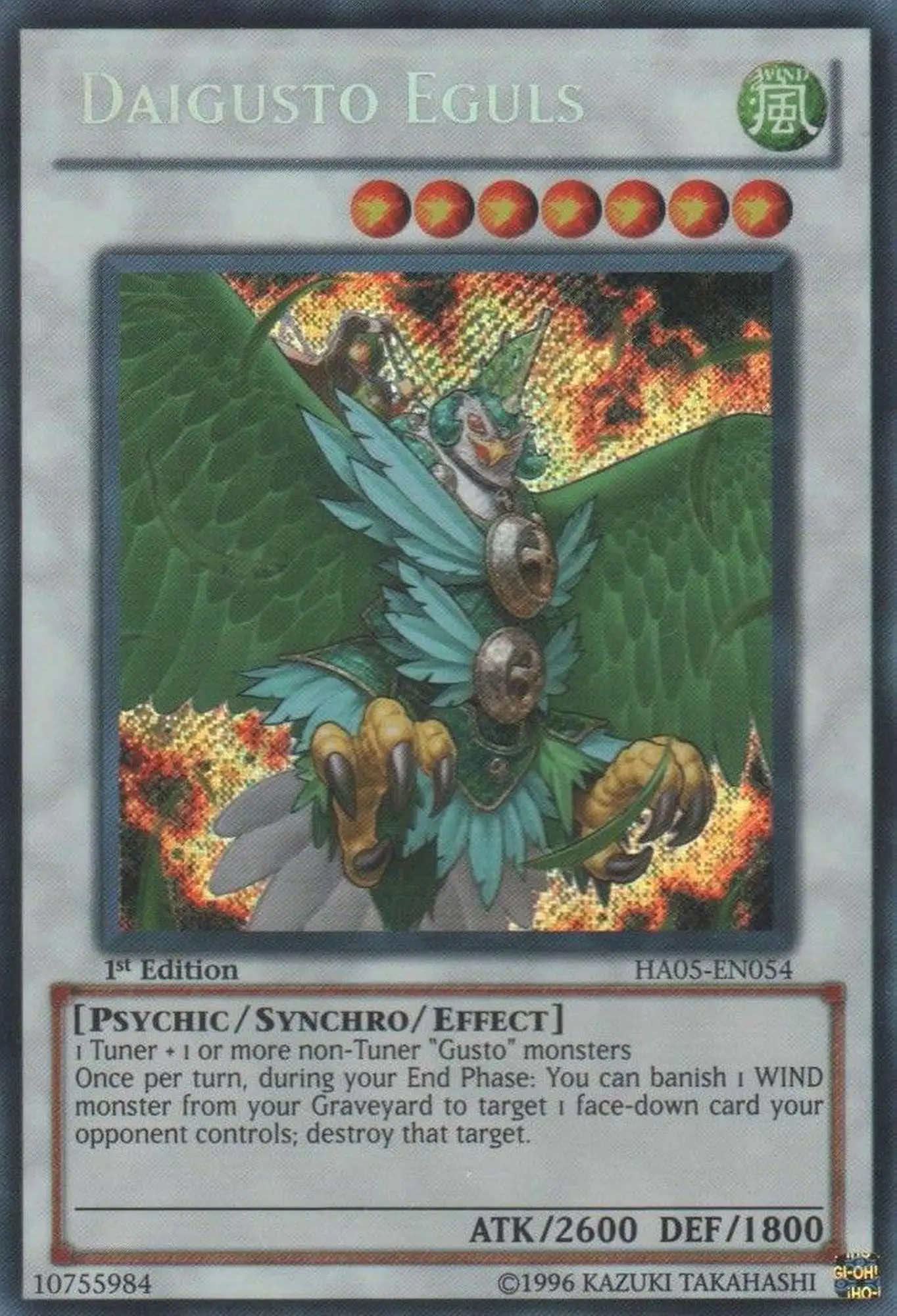 YuGiOh Duel Terminal 5 Ultra Parallel Rare Daigusto Eguls DT05-EN090